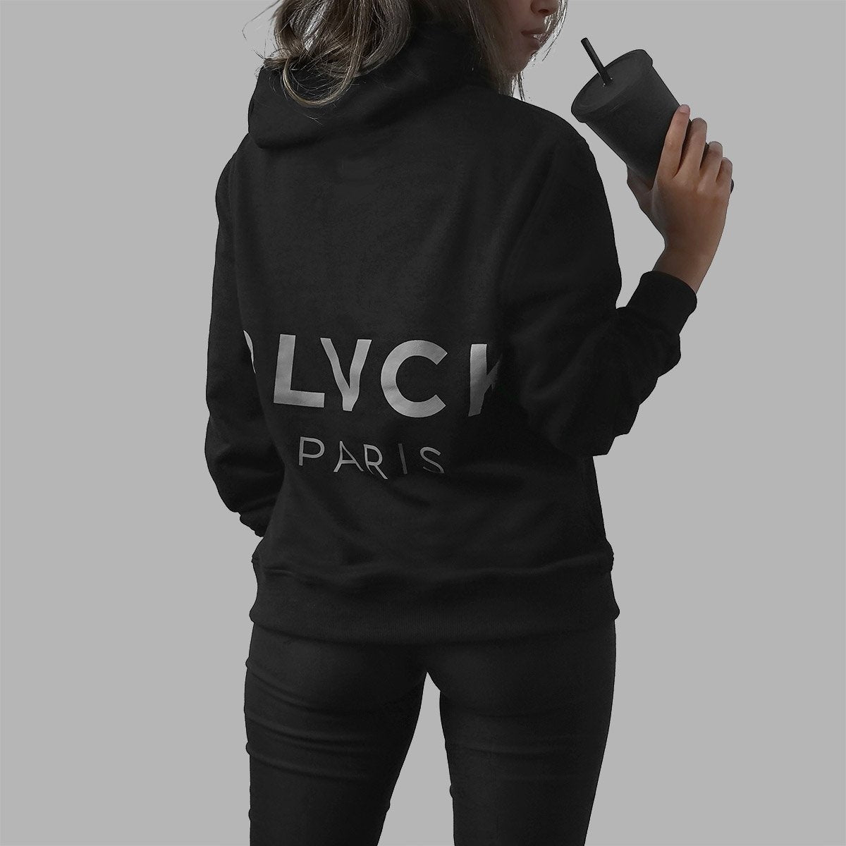 【BLVCK PARIS】Blvck Bold Cropped Hoodie ブラック 海外限定 